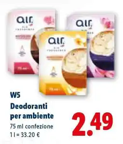 Lidl W5 Deodoranti per ambiente offerta