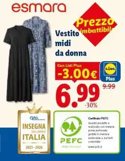 Lidl Vestito midi da donna offerta