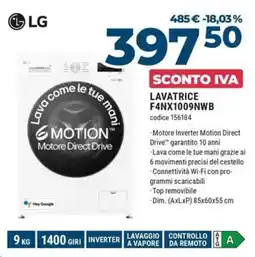 Trony Lg lavatrice F4NX1009NWB offerta