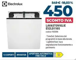 Trony Electrolux lavastoviglie E52LD110S offerta
