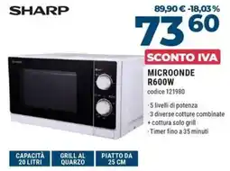 Trony Sharp microonde R600W offerta