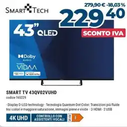 Trony Smart tech smart tv 43QV02VUHD offerta