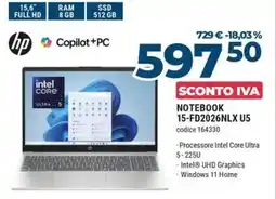 Trony Hp notebook 15-FD2026NLX U5 offerta