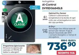 Trony Samsung asciugatrice ai-control DV90DG6845LB offerta
