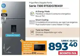 Trony Samsung frigorifero doppia porta Serie 7300 RT53DG7B14S9 offerta