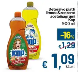 Qui Discount Detersivo piatti limone&zenzero/aceto&agrumi Kop offerta