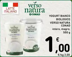Spazio Conad YOGURT BIANCO BIOLOGICO VERSO NATURA CONAD offerta