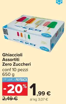 Carrefour Ghiaccioli Assortiti Zero Zuccheri offerta