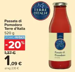 Carrefour Passata di Pomodoro Terre d'Italia offerta