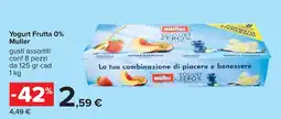 Carrefour Yogurt Frutta 0% Muller offerta