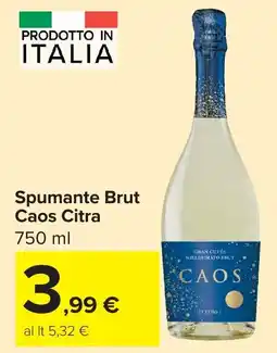 Carrefour Spumante Brut Caos Citra offerta