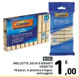 Spazio Conad Mollette Julia o Giganti Cosatto offerta