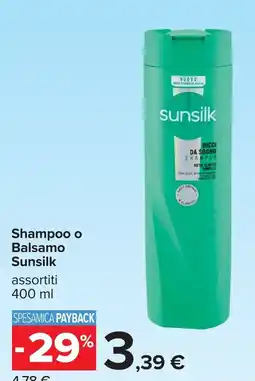 Carrefour Shampoo o Balsamo Sunsilk offerta