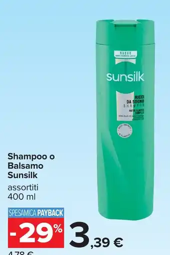 Carrefour Shampoo o Balsamo Sunsilk offerta