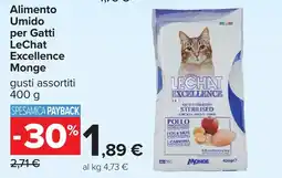 Carrefour Alimento Umidoper Gatti LeChat Excellence Monge offerta