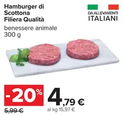 Carrefour Hamburger di Scottona Filiera Qualità offerta