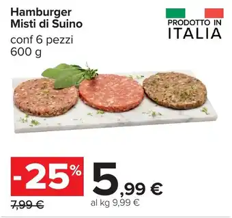 Carrefour Hamburger Misti di Suino offerta