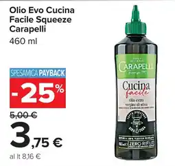Carrefour Olio Evo Cucina Facile Squeeze Carapelli offerta