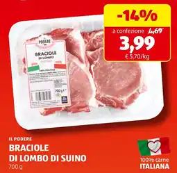 ALDI IL PODERE BRACIOLE DI LOMBO DI SUINO offerta