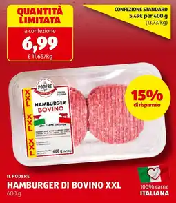 ALDI Il podere hamburger di bovino xxl offerta
