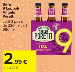 Carrefour Birra 9 Luppoli Angelo Poretti offerta