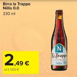 Carrefour Birra la Trappe Nillis 0.0 offerta