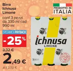 Carrefour Birra Ichnusa Limone offerta