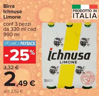 Carrefour Birra Ichnusa Limone offerta