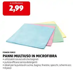 ALDI POWER FORCE PANNI MULTIUSO IN MICROFIBRA offerta