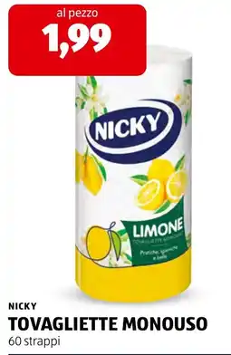 ALDI NICKY TOVAGLIETTE MONOUSO offerta