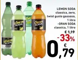 Spazio Conad LEMON SODA classica, zero, twist gusto gassosa offerta