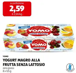 ALDI YOMO YOGURT MAGRO ALLA FRUTTA SENZA LATTOSIO offerta