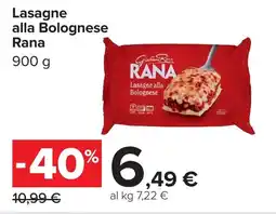 Carrefour Lasagne alla Bolognese Rana offerta