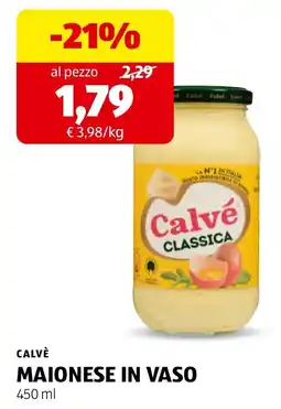 ALDI Calvé Maionese in Vaso offerta