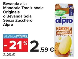Carrefour Bevanda alla Mandorla Tradizionale Originale Alpro offerta