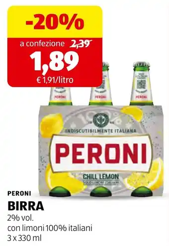ALDI PERONI BIRRA offerta