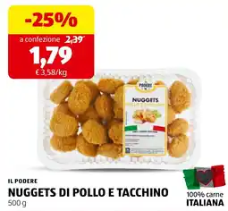 ALDI IL PODERE NUGGETS DI POLLO E TACCHINO offerta