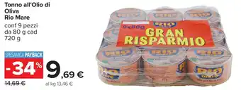 Carrefour Tonno all'Olio di Oliva Rio Mare offerta
