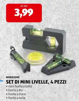 ALDI WORKZONE SET DI MINI LIVELLE, 4 PEZZI offerta