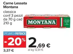 Carrefour Carne Lessata Montana classica offerta