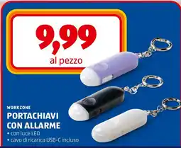 ALDI WORKZONE PORTACHIAVI CON ALLARME offerta