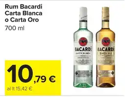 Carrefour Rum Bacardi Carta Blanca o Carta Oro offerta