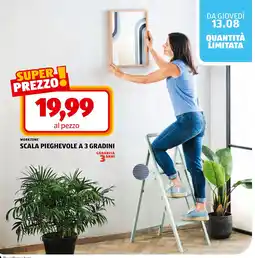 ALDI WORKZONE SCALA PIEGHEVOLE A 3 GRADINI offerta