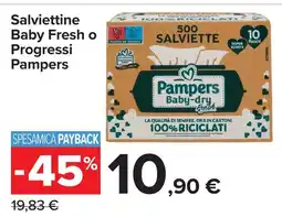 Carrefour Salviettine Baby Fresh o Progressi Pampers offerta