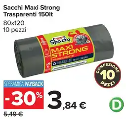 Carrefour Sacchi Maxi Strong Spazzy offerta