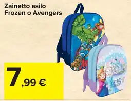 Carrefour Zainetto asilo Frozen o Avengers offerta