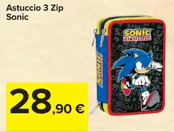 Carrefour Astuccio 3 Zip Sonic offerta