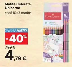 Carrefour Matite Colorate Unicorno offerta
