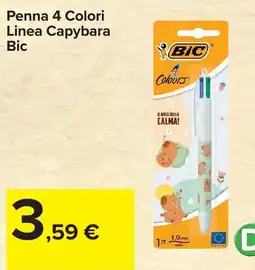 Carrefour Penna 4 Colori Linea Capybara Bic offerta