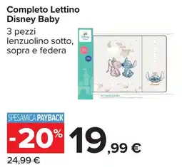 Carrefour Completo Lettino Disney Baby offerta